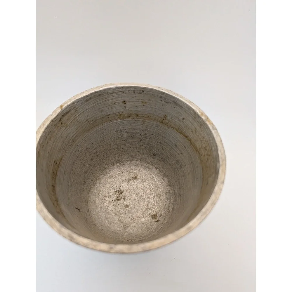 Vintage Cast Aluminum Footed Mortar Pestle Set Silver Rustic Apothecary Kitchen